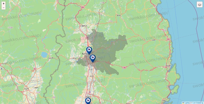 岩手県の上州屋の店舗地図