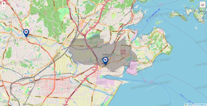 宮城県の上州屋の店舗地図