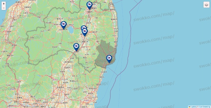 福島県の上州屋の店舗地図