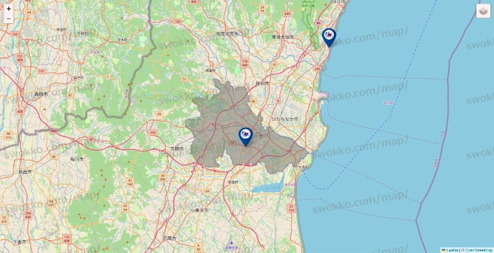 茨城県の上州屋の店舗地図