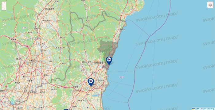 茨城県の上州屋の店舗地図