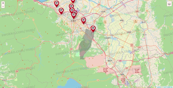 北海道のJOYFITの店舗地図
