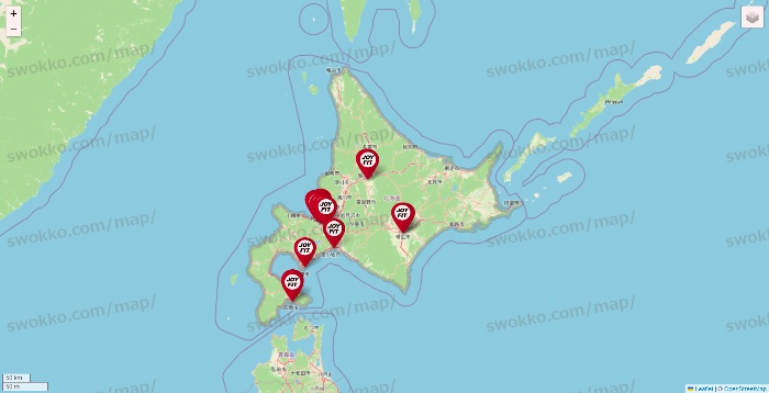 北海道のJOYFITの店舗地図