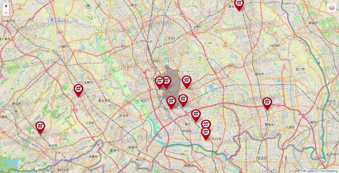 埼玉県のJOYFITの店舗地図