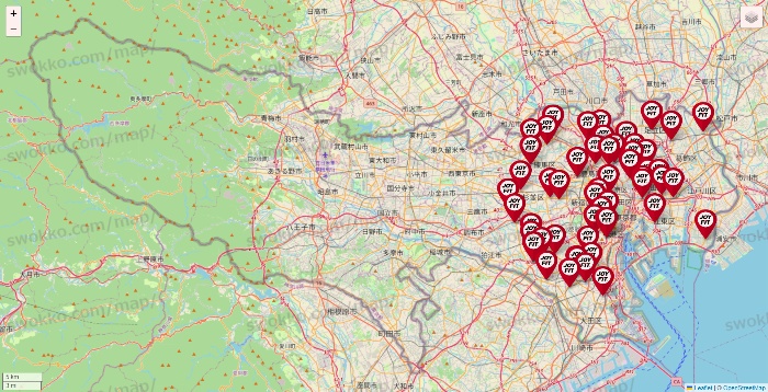 東京都のJOYFITの店舗地図