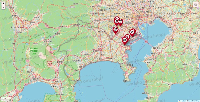 神奈川県のJOYFITの店舗地図