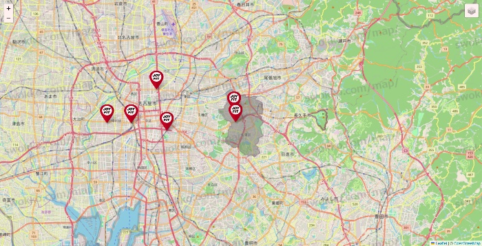 愛知県のJOYFITの店舗地図