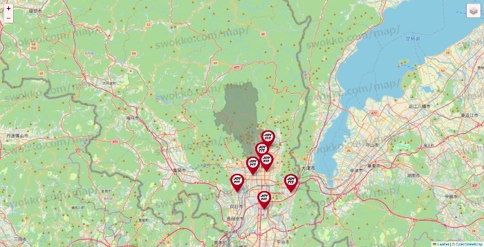 京都府のJOYFITの店舗地図
