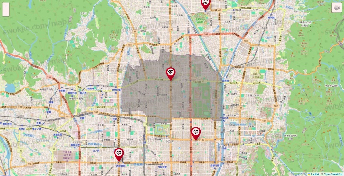 京都府のJOYFITの店舗地図