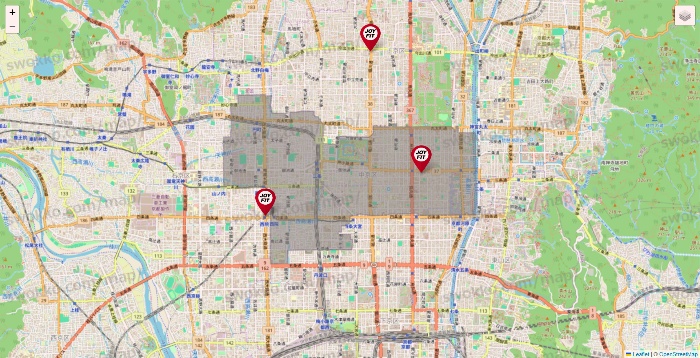 京都府のJOYFITの店舗地図