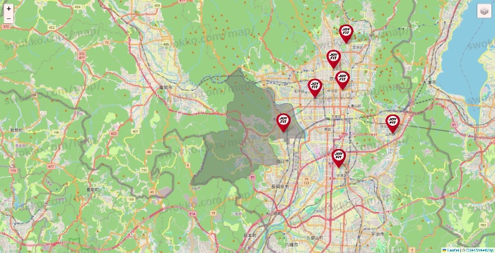 京都府のJOYFITの店舗地図