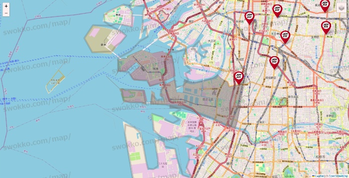 大阪府のJOYFITの店舗地図