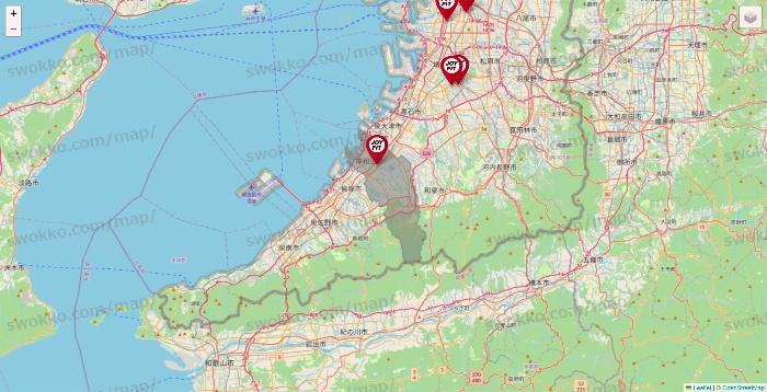 大阪府のJOYFITの店舗地図