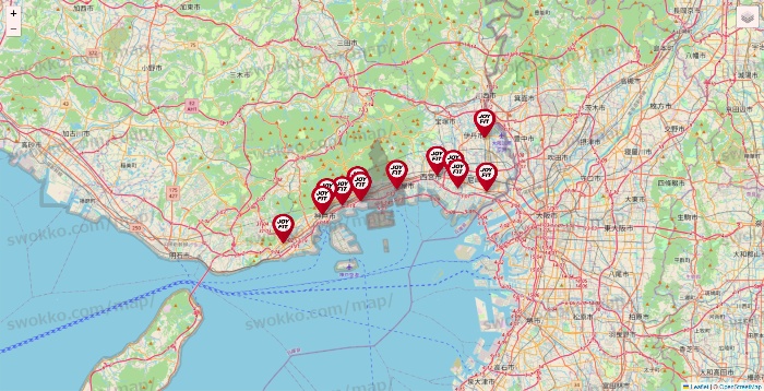 兵庫県のJOYFITの店舗地図