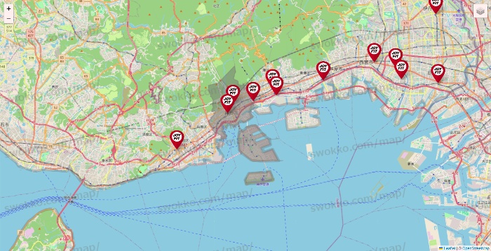 兵庫県のJOYFITの店舗地図