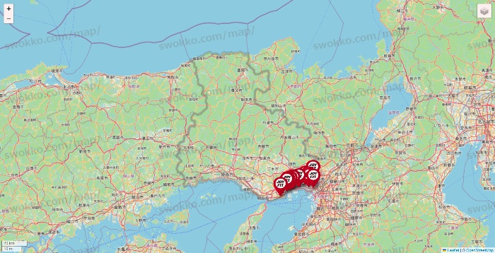 兵庫県のJOYFITの店舗地図