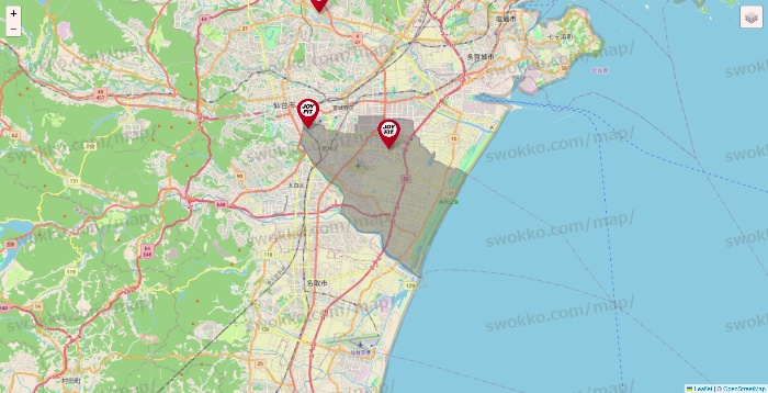 宮城県のJOYFITの店舗地図