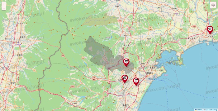 宮城県のJOYFITの店舗地図