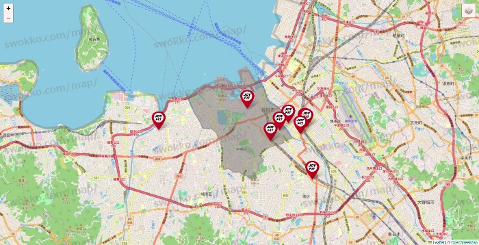 福岡県のJOYFITの店舗地図