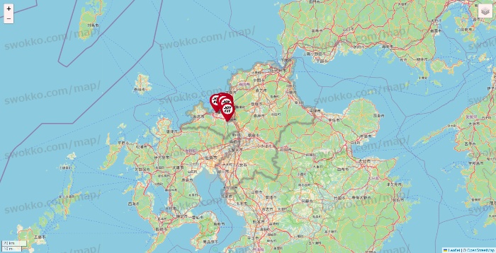 福岡県のJOYFITの店舗地図