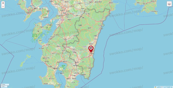 宮崎県のJOYFITの店舗地図
