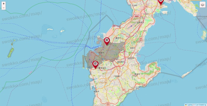 沖縄県のJOYFITの店舗地図