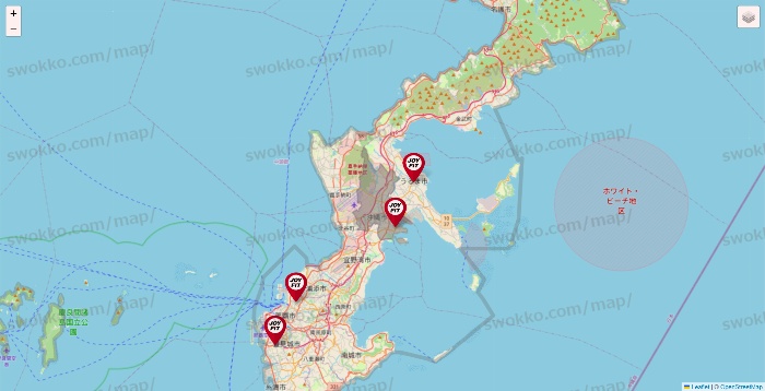 沖縄県のJOYFITの店舗地図