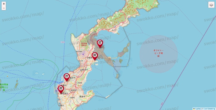沖縄県のJOYFITの店舗地図