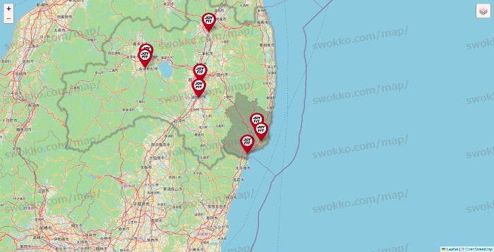 福島県のJOYFITの店舗地図