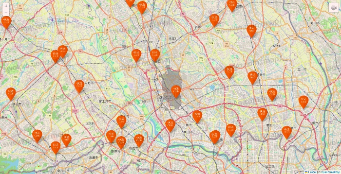 埼玉県の快活CLUBの店舗地図