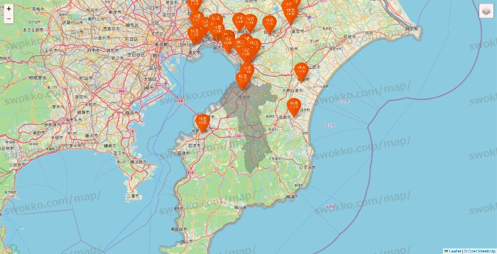 千葉県の快活CLUBの店舗地図