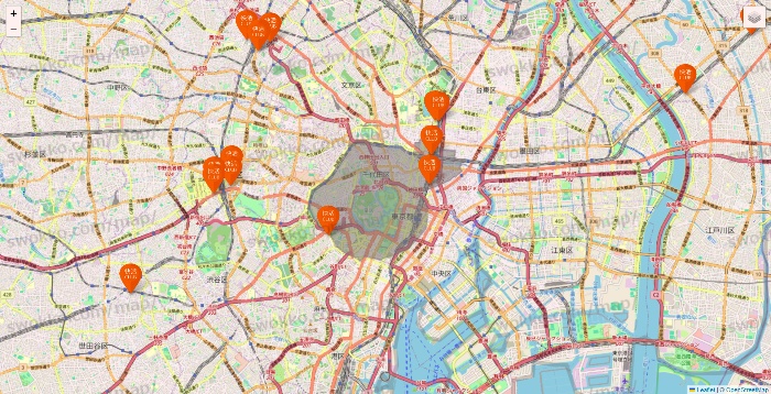 東京都の快活CLUBの店舗地図