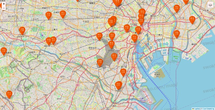 東京都の快活CLUBの店舗地図