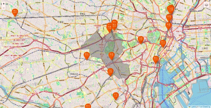東京都の快活CLUBの店舗地図