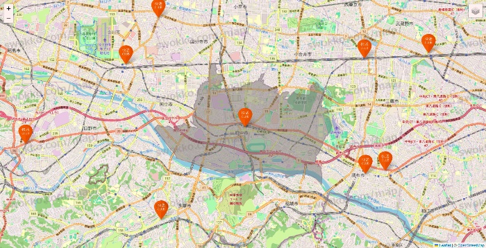 東京都の快活CLUBの店舗地図