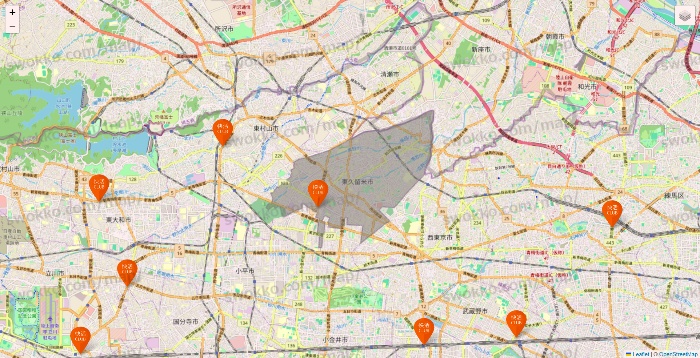 東京都の快活CLUBの店舗地図