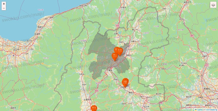 長野県の快活CLUBの店舗地図