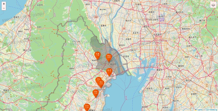 三重県の快活CLUBの店舗地図