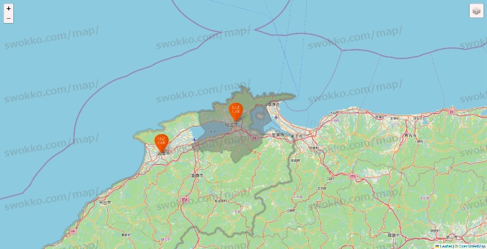 島根県の快活CLUBの店舗地図