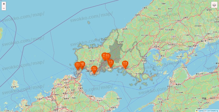 山口県の快活CLUBの店舗地図