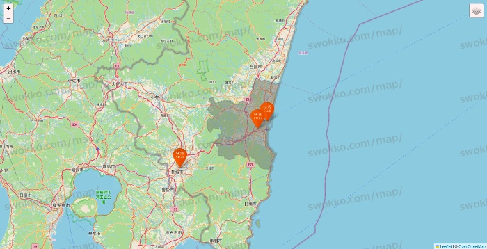 宮崎県の快活CLUBの店舗地図