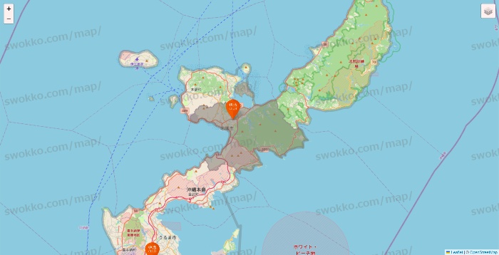 沖縄県の快活CLUBの店舗地図