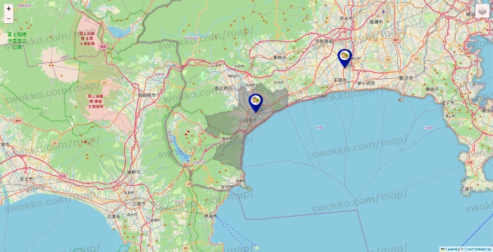 神奈川県のかめやの店舗地図