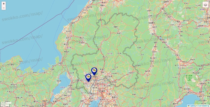 岐阜県のかめやの店舗地図