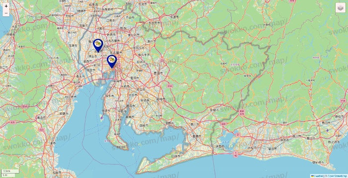 愛知県のかめやの店舗地図
