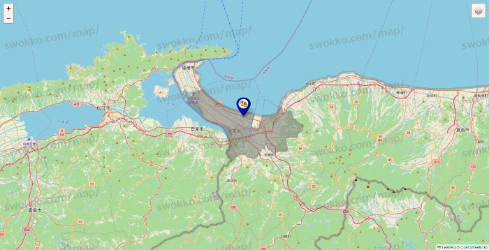 鳥取県のかめやの店舗地図