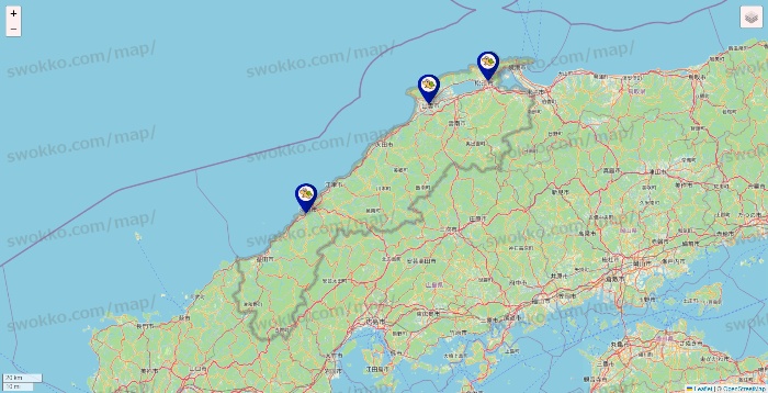島根県のかめやの店舗地図