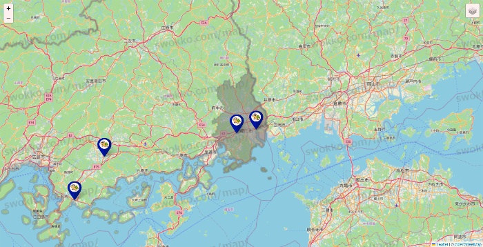 広島県のかめやの店舗地図