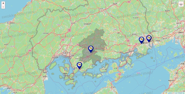 広島県のかめやの店舗地図