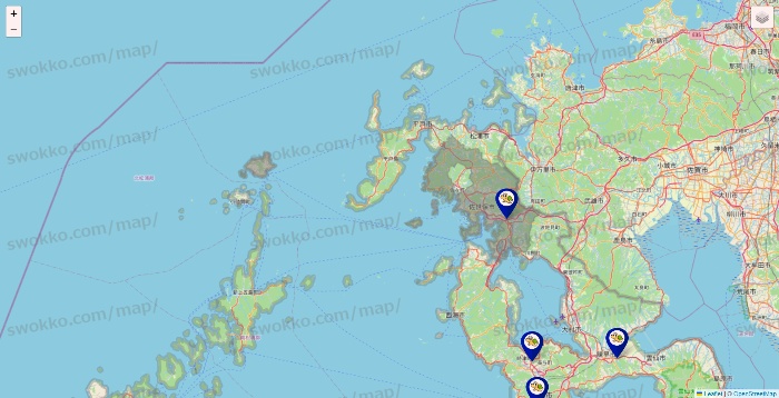 長崎県のかめやの店舗地図